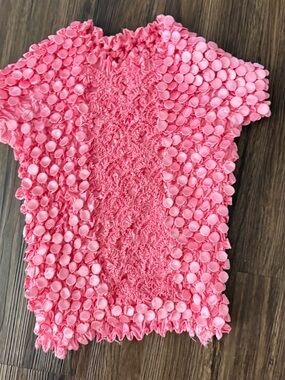 Textured Pink bubble top